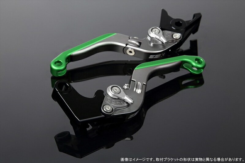 ハンドルエスエスケイ スピードラ アジャストレバー 可倒延長式 Mチタン/Mシルバー/Mグリーン ZX-6R 07-17 ZX-10R 06-15LVGM027TM-SRGN 4580540607724取寄品