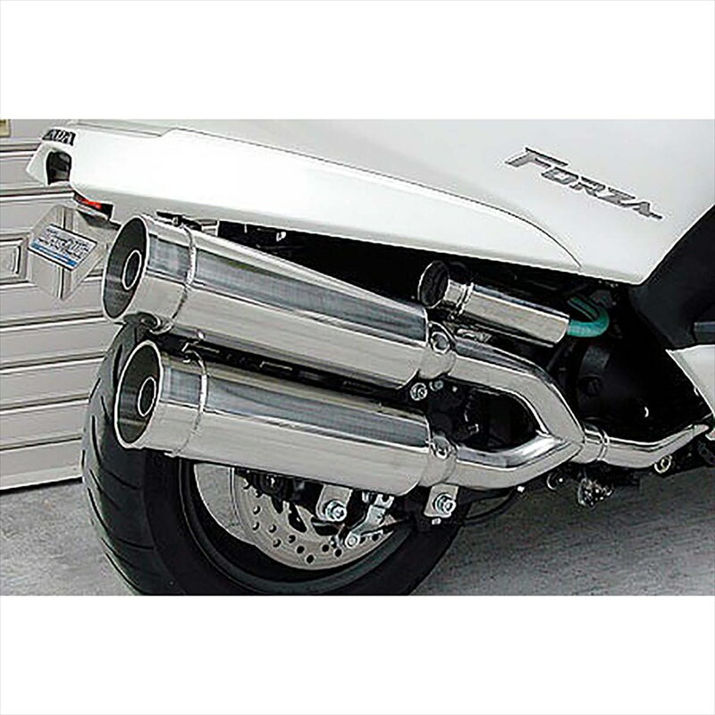 バイクパーツ マフラーウイルズウィン サイドバイサイドマフラー/バズーカー222-15-02 4547424381255FORZA(MF08)