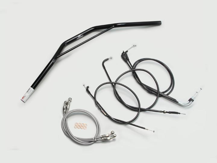 バイク用品 ハンドルハリケーン HURRICANE トラッカースペシャル ブリッジ付 ハンドルSETH303-034B 4936887975482取寄品