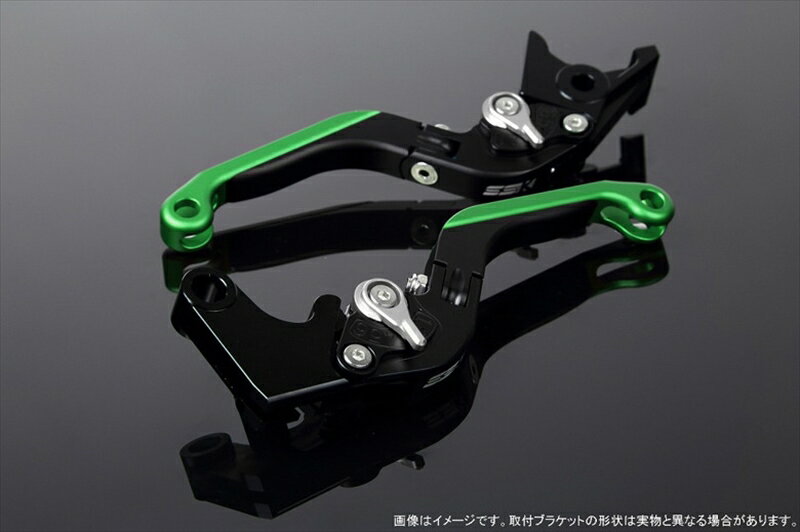 バイク用品 ハンドルエスエスケイ スピードラ アジャストレバー 可倒延長式 Mブラック/Mシルバー/MグリーンGSX250R V-STROM250 RGV250γ VJ23ALVGM048BK-SRGN 4580540637615取寄品