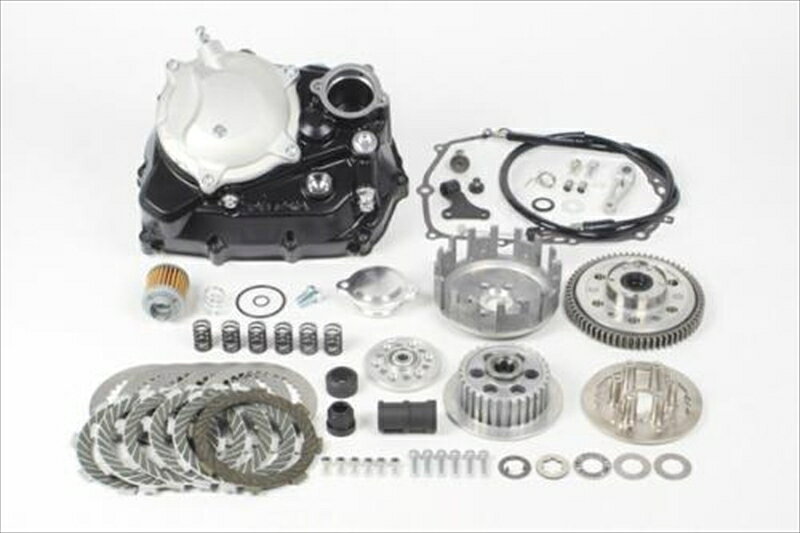 ■メーカー名：スペシャルパーツタケガワ■メーカー品番：02-01-0158スペシャルクラッチキットTYPE-R WET/ワイヤー式 ・スペシャルクラッチ専用のTAF5速クロスミッションキット 02-04-0295 を使用し、ハイエンドクラッチユニットを装着出来るスペシャルクラッチキット キットの仕様 ・スペシャルクラッチキット TYPE-R WET 湿式クラッチ ワイヤー式 ・スペシャルクラッチインナーキット TYPE-R スリッパークラッチ無し・SP TAKEGAWA 製スペシャルクラッチ専用TAF5速クロスミッション用・スペシャルクラッチカバー TYPE-R WET ・アルミダイカスト製R.クランクケースカバーを採用・表面はブラック塗装を施しています・WET 湿式 とDRY 乾式 、共通のR.クランクケースカバー形状を採用しており、購入後の湿式と乾式双方の仕様変更が可能です・クラッチ部は別室構造になっており、湿式クラッチの場合エンジンオイルとクラッチのオイルを分けることが出来ます。 銘柄、仕様等 ・クラッチタイプはワイヤー式 軽くスムーズな操作で定評のあるラック＆ピニオン方式を採用・アルミ鍛造クラッチカバーの表面にはショットブラストを施しています・オイルエレメント内蔵/オイルスルーナット オイルエレメント内蔵 ・オイル内にあるスラッジや金属摩耗粉などの不純物をろ過します・オイルエレメントはカートリッジ式ペーパータイプを採用 オイルスルーナット ・大幅な軽量化が可能!!・遠心オイルフィルター約1069g → オイルスルーナット約123g・付属のオイルスルーナットに交換することで、クランクシャフトに負担をかけるノーマル遠心オイルフィルターを取外すことが出来ます・これにより、クランクシャフトにかかる重量を約1069gから約123gに変更出来、大幅な軽量化が可能になります・又、クランクシャフトへの負担が軽減されることで、エンジンレスポンスが向上します・オイルスルーナットの取付けにより、クランクシャフトへと繋がるオイルラインになります・オイルエレメントを通る為、いつも綺麗なオイルがクランクシャフトへ流れます オイルレベル確認窓 大型フィラーキャップ ・オプショナルパーツの装着が可能 オイル取出し口 ・カバー本体より直接オイルクーラーへのオイル取出しが行えます・SP TAKEGAWA では、スペシャルクラッチカバー装着車用オイルクーラーキットがあります 特許取得構造 サーモスタット取付け部とオイルライン構造 ・SP TAKEGAWA 製オイルクーラーキット クラッチカバーからオイルを取出す仕様 を装着された場合に別売サーモスタットユニットを装着することで、オーバークールを防止することが出来ます※必ず、SP TAKEGAWA 製オイルクーラーキットの同時装着が必要です 新機構 ・シリンダーヘッド側に流れるオイルラインをオイルエレメント経由に変更出来ます・別売オイルラインホースキットを装着することで、ヘッド側に流れるオイルもオイルエレメントを通過することが出来ます・これにより、オイルスラッジなどによるエンジンダメージを防止します・オイルラインホースを装着するにはSP TAKEGAWA 製ボアアップシリンダー オイル取り出しボス付き にあるオイル取出し口ボスを使用する必要があります・一部SP TAKEGAWA 製旧eステージにあるオイル取り出しボス無しボアアップシリンダーには取付け出来ません・対象ミッションについて・本製品を装着するには、SP TAKEGAWA 製スペシャルクラッチ専用のTAF5速クロスミッションキット 02-04-0295 の同時装着が必須です・ノーマルミッション、SP TAKEGAWA 指定以外のクロスミッションでは取付け出来ません※注意事項※・GROM JC61-1300001～ ・GROM JC75-1000001～ ・MSX125SFの場合、クラッチケールのゴムキャップとフレームに溶接されたクランプが近接するので、それらが干渉する場合はクランプを曲げてクリアランスを設ける必要があります・本製品を構成するスペシャルクラッチカバーキット TYPE-R、スペシャルクラッチインナーキット TYPE-R、TAF5速クロスミッションキットは相互に取付けを必要とする専用品です・他社製品やノーマルのクラッチカバー、クラッチ、ミッションとの併用は出来ません■必ずお読みください：GROM・MSX125/SF TYPE-R専用クロスミッション用)■適合情報：ホンダ[HONDA] GROM [グロム125] ホンダ[HONDA] MSX125 ※画像注意書き ： 画像1： 画像2： 画像3： 画像4： 画像5： 画像6： 画像7： 画像8： ■カテゴリ：車用品・バイク用品 ＞＞ バイク用品 ＞＞ パーツ ＞＞ 駆動系パーツ ＞＞ トランスミッション ■分類：バイク用品,バイクパーツ（オートバイ/二輪車/モーターサイクル） ■有名バイク：ネイキッド,アメリカン,モタード,デュアルパーパス,レーサーレプリカ・スーパースポーツ,ツアラー/クルーザー,ミニバイク,ビッグスクーター,スクーター(原付バイク),ビジネスバイク,オンロード,オフロード,電動 ■キーワード：ツーリング(ロングツーリング),通勤,通学,ソロ,街乗り