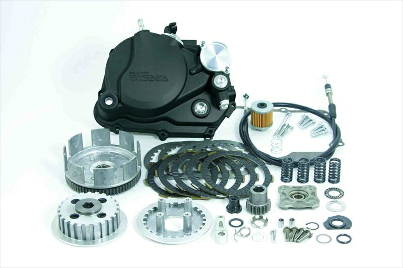 ■メーカー名：スペシャルパーツタケガワ■メーカー品番：02-01-0258SPECIAL CLUTCH KIT アルミダイカスト/ブラック ・ダイカストスペシャルクラッチカバーに4・5・6速クロスミッション用スペシャルクラッチ スタンダードクラッチ仕様 が付属しています・この製品を装着するには、SP TAKEGAWA 製4・5・6速クロスミッションキット、クラッチレバーASSY.の同時装着が必要になります※注意事項※・4・6速クロスミッションを同時にご購入頂く場合はクランクケースガスケットが必要です・5速クロスミッションにはガスケットが付属しています・Z50J-1300017 ～1600007の車両に取付けする場合は、付属のクラッチケーブルがノーマルクラッチホルダー ハンドルパイプに溶接されているタイプ に取付け出来ない為、ハンドルパイプを交換し、SP TAKEGAWA 製クラッチレバー又は、クラッチレバー付きコンビネーションスイッチをご使用下さい■必ずお読みください：SPECIAL CLUTCH KIT アルミダイカスト/ブラック ■適合情報：ホンダ[HONDA] MONKEY [モンキー Z50J] ※画像注意書き ： 画像1： 画像2： 画像3： 画像4： 画像5： 画像6： 画像7： 画像8： ■カテゴリ：車用品・バイク用品 ＞＞ バイク用品 ＞＞ パーツ ＞＞ 駆動系パーツ ＞＞ トランスミッション ■分類：バイク用品,バイクパーツ（オートバイ/二輪車/モーターサイクル） ■有名バイク：ネイキッド,アメリカン,モタード,デュアルパーパス,レーサーレプリカ・スーパースポーツ,ツアラー/クルーザー,ミニバイク,ビッグスクーター,スクーター(原付バイク),ビジネスバイク,オンロード,オフロード,電動 ■キーワード：ツーリング(ロングツーリング),通勤,通学,ソロ,街乗り