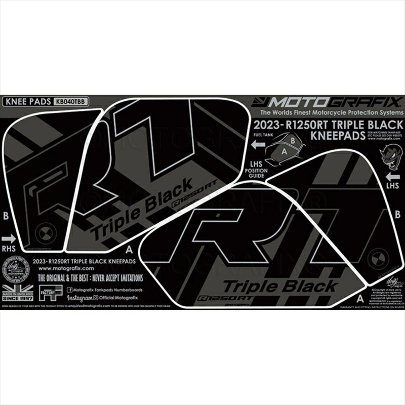 バイクパーツ アクセサリーモトグラフィックス KNEE BODY PADMT-KB040TBB 4580779600497R1250RT Triple Black(23-)