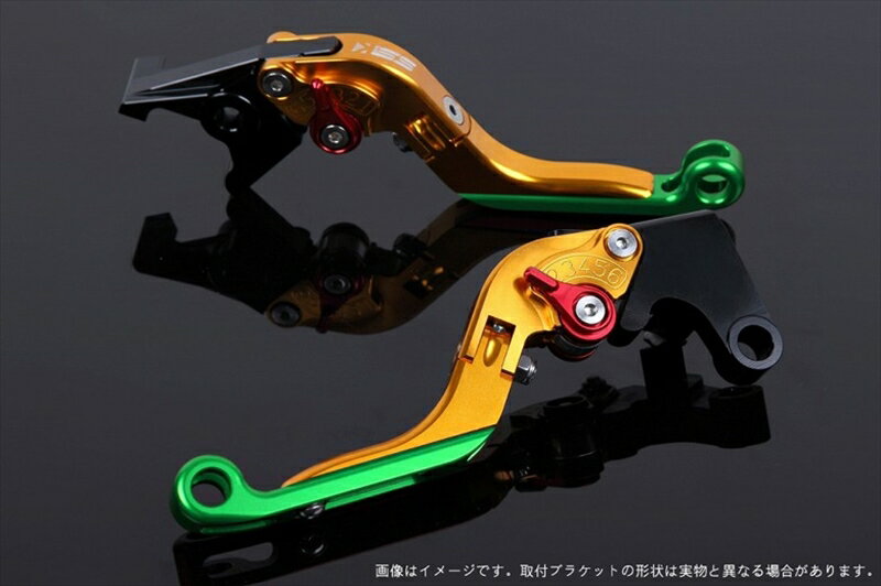 【5日前後で発送】 ハンドル エスエスケイ スピードラ アジャストレバー 可倒延長式 ゴールド/レッド/グリーン ZX-6R 07-17 ZX-10R 06-15 KA0406026-RDGN 4589995390670 取寄品