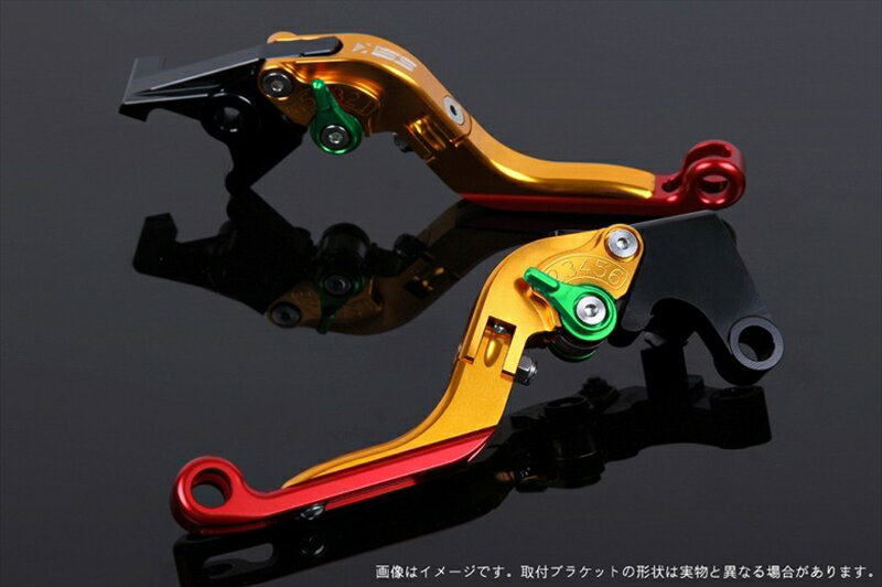 ハンドル エスエスケイ スピードラ アジャストレバー 可倒延長式 ゴールド/グリーン/レッド ZX-6R 07-17 ZX-10R 06-15 KA0406026-GNRD 4589995390793 取寄品
