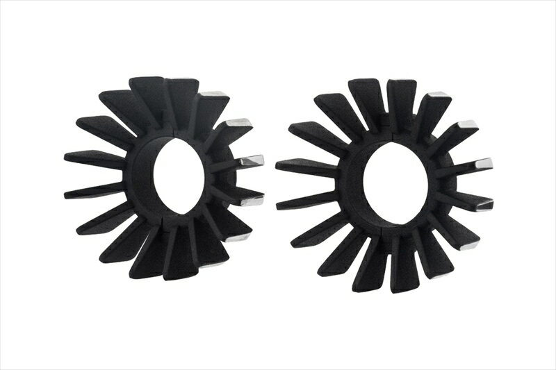 バイクパーツMOTONE CUSTOMS(モートーン) エキゾーストクランプ キャブ車用 フィン ブラック/ポリッシュMEX0044550255851897