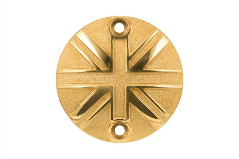 バイクパーツMOTONE CUSTOMS(モートーン) ジェネレーターバッジ ユニオンジャック ブラスMMU5384550255826444