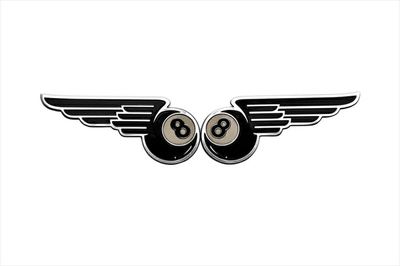 バイクパーツMOTONE CUSTOMS(モートーン) エンブレム 8ボール アルミSNG1404550255908102