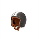 バイクパーツZEALOT(ジーロット) フライボーイジェット2 カーボンハイブリッド ジェットヘルメット FJ0021/M4589757889664ホワイト ストライプ/ブラウン Mサイズ 57-58cm