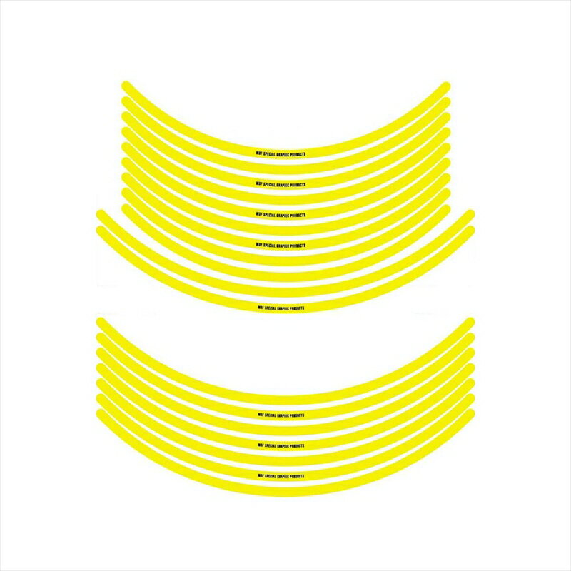 バイクパーツ アクセサリーエムディーエフ リムストライプ イエロー 文字ありRIM-10M-YE-18&19 458039413914310ミリ幅 18/19インチ
