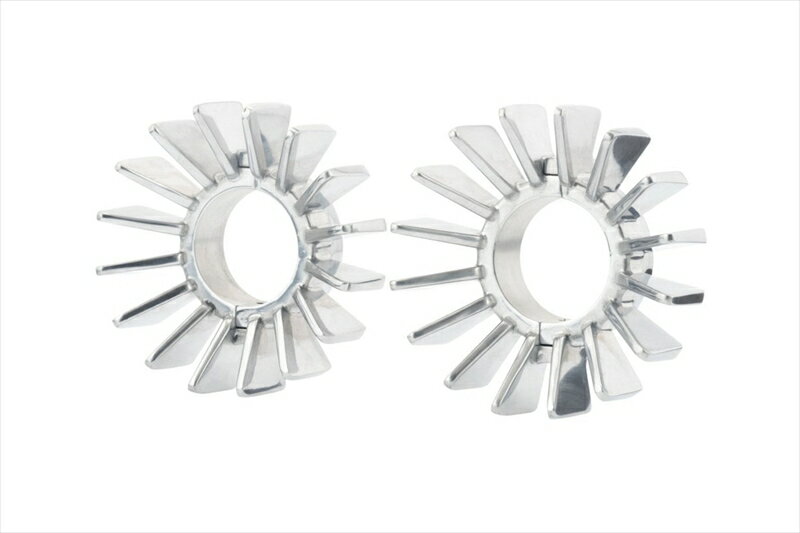 バイクパーツMOTONE CUSTOMS(モートーン) エキゾーストクランプ FI車用 フィン ポリッシュMEX011455064..