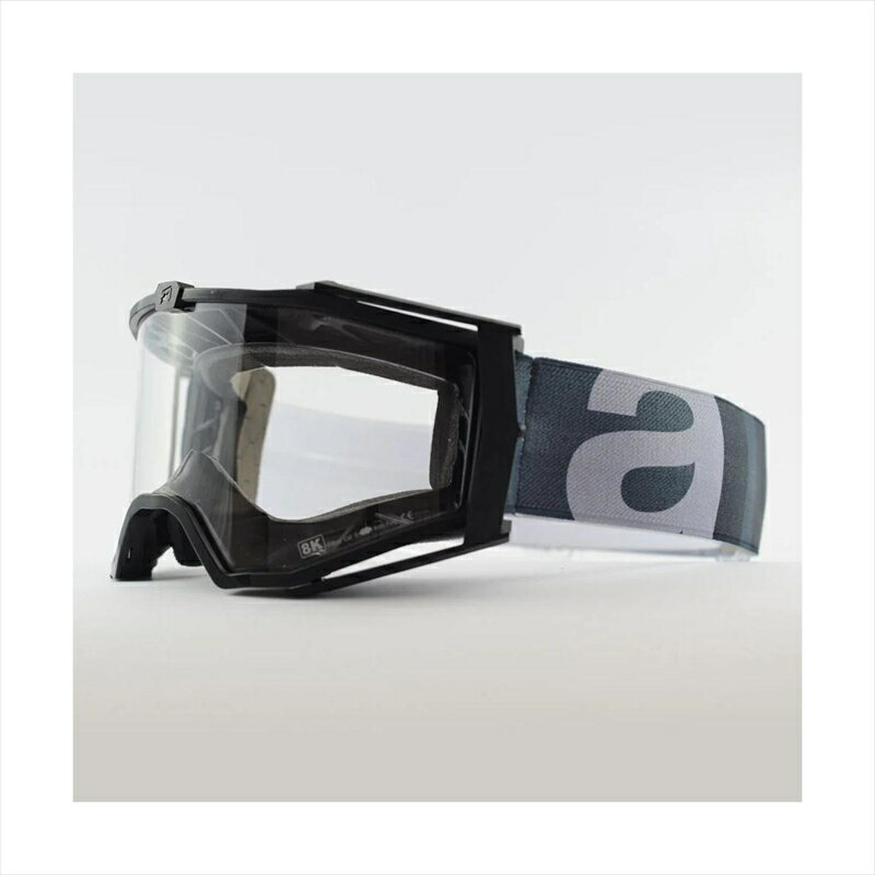 バイクパーツARIETE(アリート) 8K ゴーグル 14960-1014550646163721フレーム：ブラック/レンズ：クリア/ストラップ：ブルー