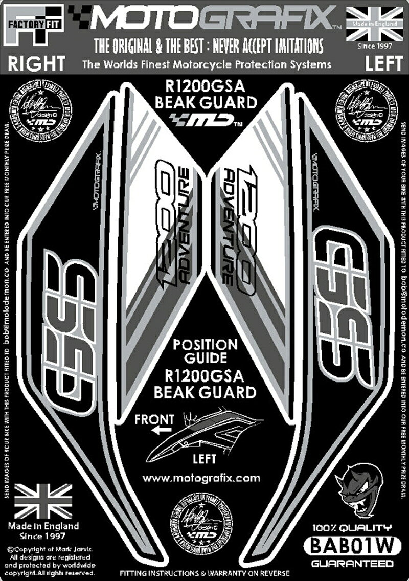 バイクパーツMOTO GRAFIX(モトグラフィックス) ボディパッド BLK/WHTMT-BAB01W4580041200066
