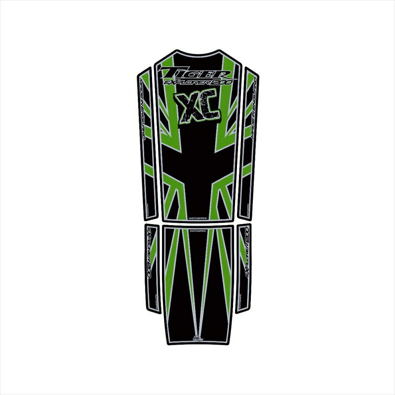 バイクパーツ 外装モトグラフィックス タンクパッド BLK/GRN MT-TT019XC 4580041220026TIGER EXPLORER1..
