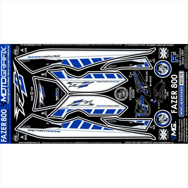 バイクパーツ アクセサリーモトグラフィックス ボディパッド FRONT MT-NY017B 4580041224017FZ8(Fazer800) 10-