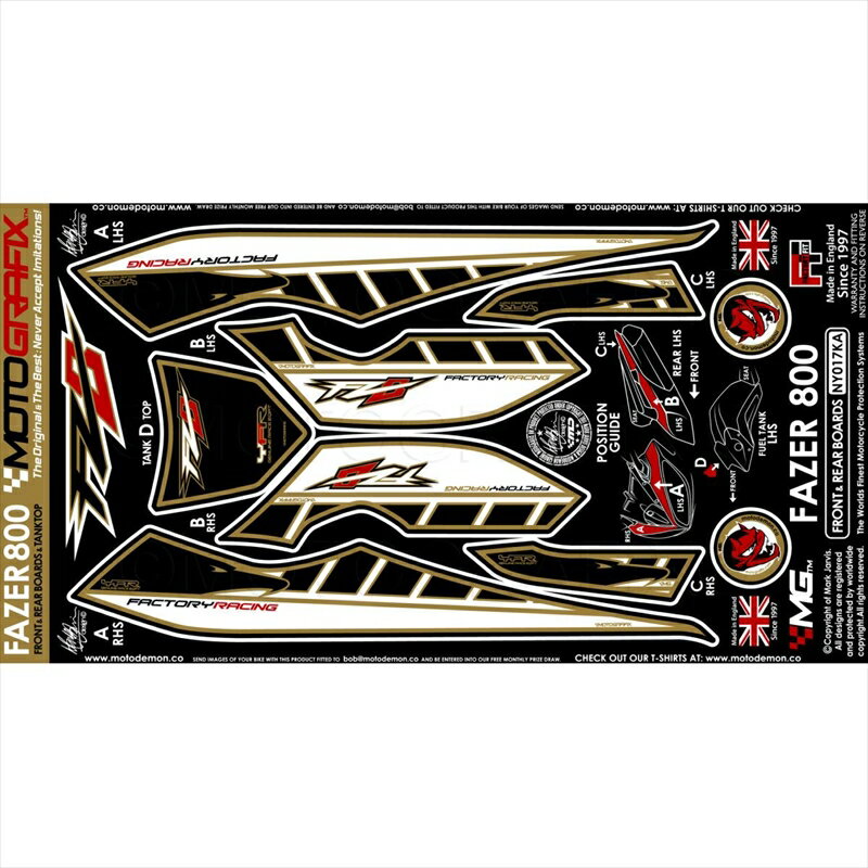 バイクパーツ アクセサリーモトグラフィックス ボディパッド FRONT MT-NY017KA 4580041224024FZ8(Fazer800) 10-