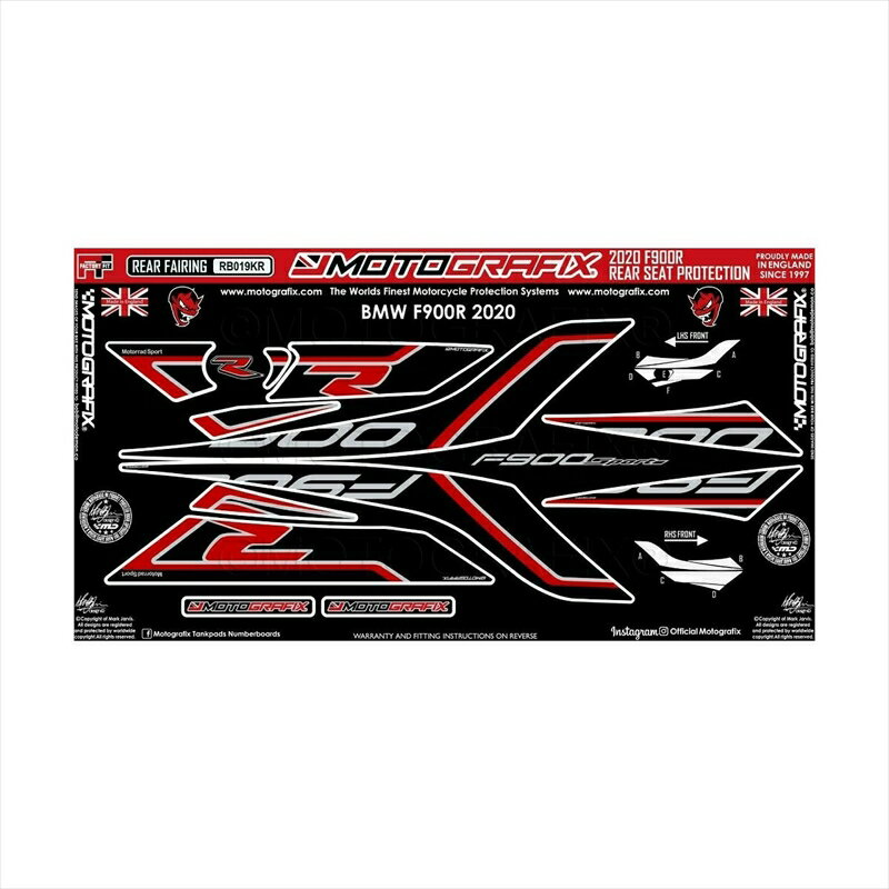 バイクパーツ アクセサリーモトグラフィックス ボディパッド REAR MT-RB019KR 4580041242967BMW F900R 20-
