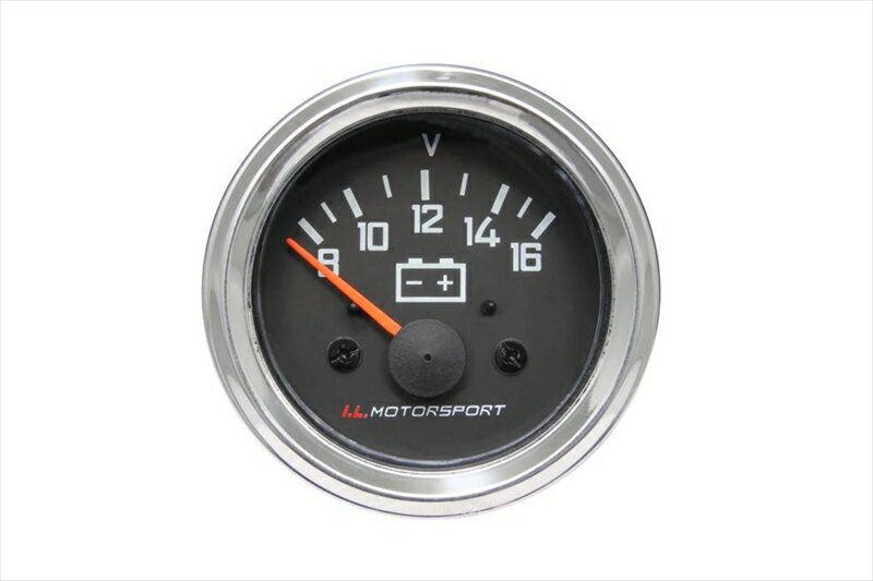 バイクパーツI.L.Motorsport(アイエルモータースポーツ) 52mmメーターホール用電圧計 黒文字盤NAB-3012894550646172020