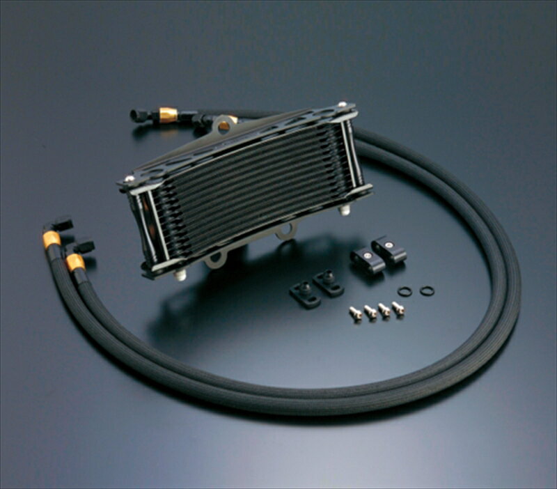 バイクパーツ 冷却系アクティブ OILクーラーKIT サイド廻し ラウンド#6 9-13R BLK仕様 ZEPHYR400/XAC14037813B 4538792960258