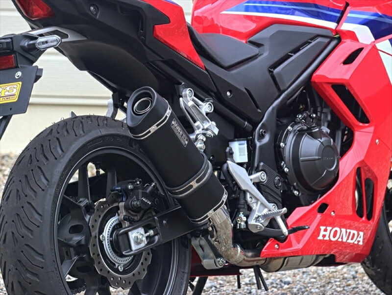 バイクパーツ マフラーダブルアールズ スリップオン SS-OVAL/LONG F-BLACKチタン CBR400R 24- 8BL-NC65VF1470JM 4582734413104