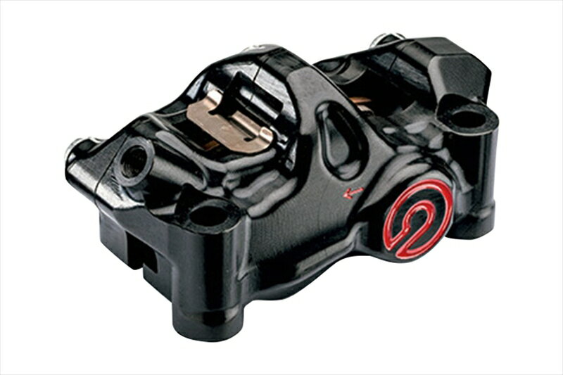 バイクパーツ BREMBO(ブレンボ) 484 cafe racer ラジアル CNC 4P キャリパー ブラックアルマイト レッドロゴ 右120.B473.114550646280312