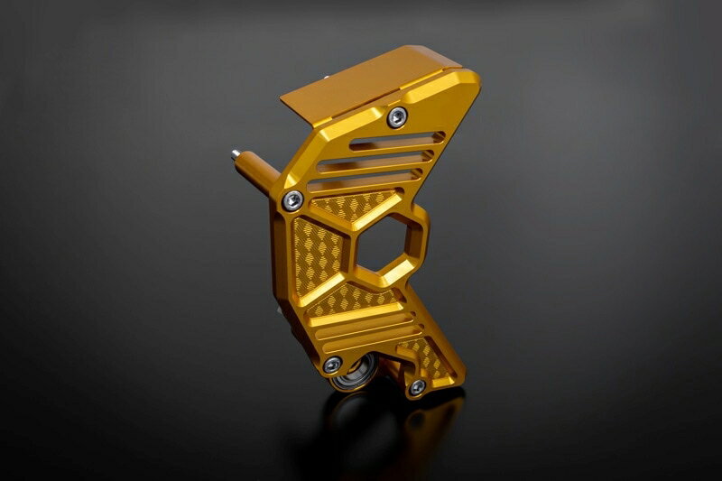 バイクパーツPMC(ピーエムシー) ビレットハニカムスプロケットカバー マリーゴールド189-53954589641458952