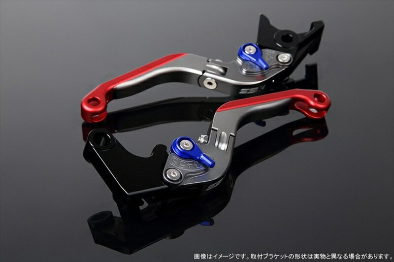 ハンドルエスエスケイ スピードラ アジャストレバー 可倒延長式 Mチタン/Mブルー/Mレッド ZX-6R 07-17 ZX-10R 06-15LVGM027TM-BERD 4580540607984取寄品