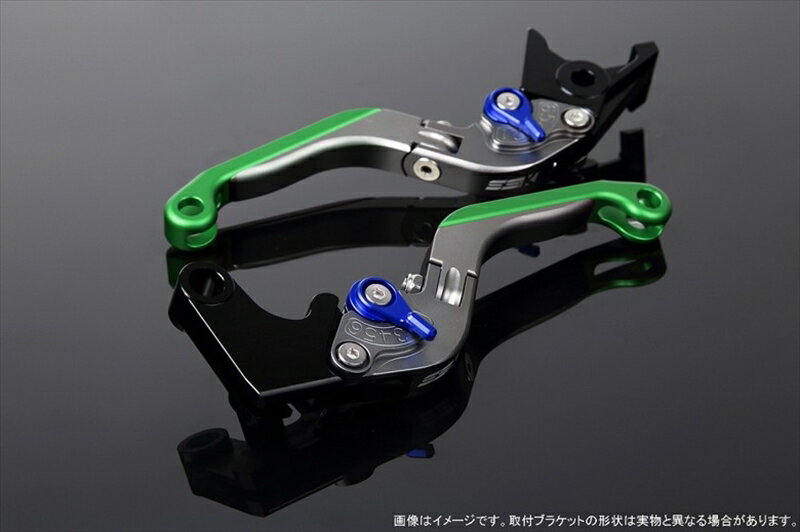 ハンドルエスエスケイ スピードラ アジャストレバー 可倒延長式 Mチタン/Mブルー/Mグリーン ZX-6R 07-17 ZX-10R 06-15LVGM027TM-BEGN 4580540608004取寄品