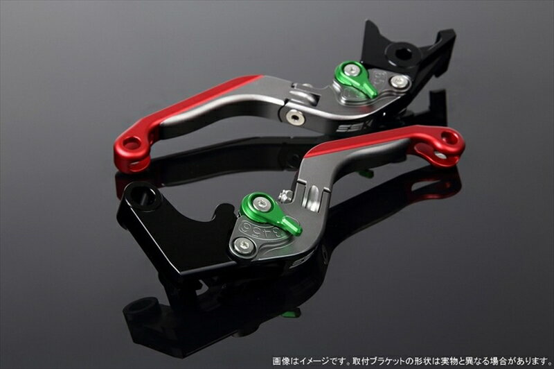 ハンドルエスエスケイ スピードラ アジャストレバー 可倒延長式 Mチタン/Mグリーン/Mレッド ZX-6R 07-17 ZX-10R 06-15LVGM027TM-GNRD 4580540608059取寄品