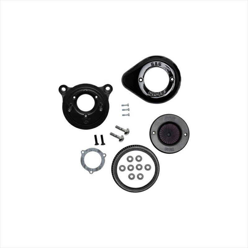 バイクパーツエスアンドエスサイクル S＆S AirStinger エアスティンガーステルス エアクリーナーキット グロスブラック ツインカム ケーブル2本引 01-17170-0722A 4550255698478
