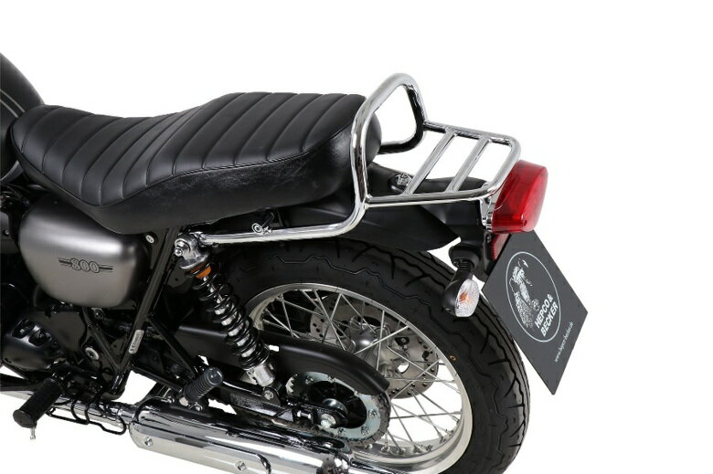 バイクパーツHEPCO&BECKER(ヘプコアンドベッカー) リアキャリア クローム トップケース不可 6582541 01 024550255277598W800/Street/Cafe 19-23