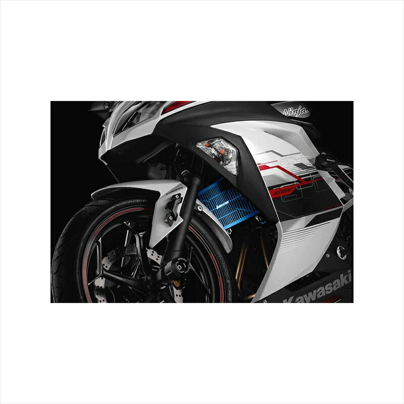 バイクパーツBIKERS(バイカーズ) ラジエターガード ステンレス チタンコート ブルー K0339-BLU4548916774616Ninja250/Z250 13-17