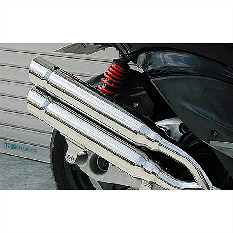 バイクパーツ マフラーウイルズウィン スタイリッシュツインマフラー/ポッパー162-14-03B 4548916025503シグナスX 13-(国産車SE44J)