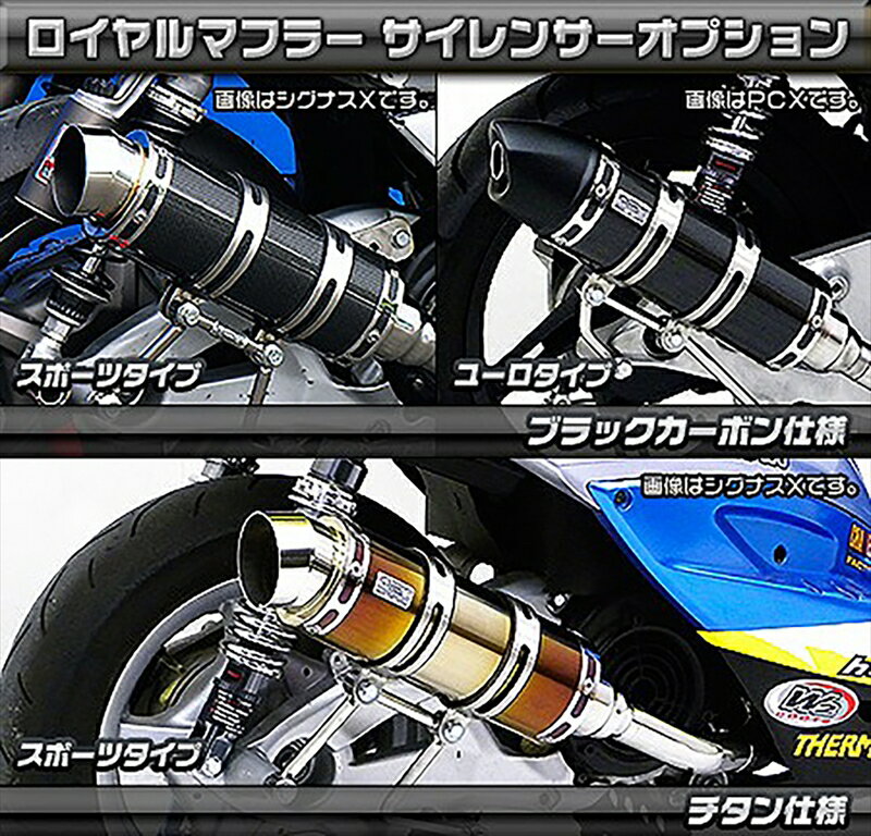 バイクパーツWIRUSWIN(ウイルズウィン) ロイヤルマフラー/ポッパー BLKカーボン262-59-22B4548916789870