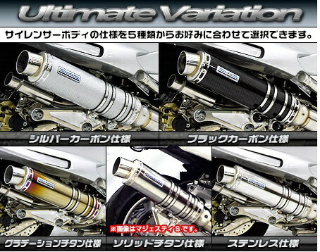 バイク用品 マフラーウイルズウィン WirusWin アルティメットマフラー ユーロ BLK・C MAJESTY250(4D9) 4550255044343取寄品 セール