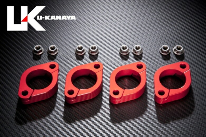 バイクパーツ マフラーユーカナヤ ビレットエキゾーストフランジ RED EFRDZRX4 4548916811434ZRX400/II
