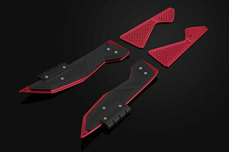 バイクパーツBIKERS(バイカーズ) フットプレート 左右セット レッドY0226-RED-BLK4550255219338