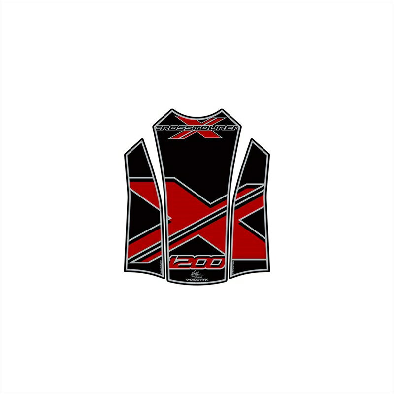 バイクパーツ 外装モトグラフィックス タンクパッド BLK/RED MT-TH021KR 4580041215732VFR1200X Cross Tourer 12-15
