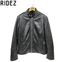 バイク用品ジャケットRIDEZ(ライズ)シングルライダースジャケット RLWJ008革ジャン レザー ボア 保温 ブラック 秋冬用取寄品楽天スーパーセール