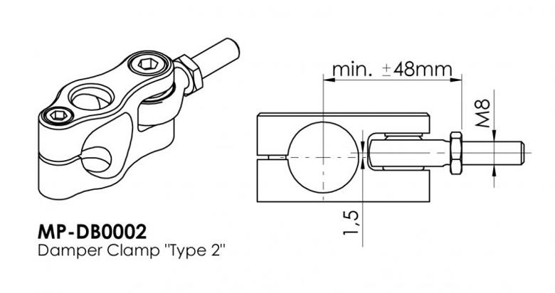 バイク用品 ハンドルHYPERPRO ハイパープロ ボディークランプ 24.6mm TYPE2 GLD ピ...
