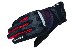 バイク用品 ウェア グローブコミネ GK-216 フレックス メッシュグローブ BLK RED ＃SKOMINE 06-216 取寄品