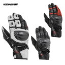 バイク用品グローブ ライディングツーリング プロテクター付 レザー ショートタイプ 黒 春 夏 秋KOMINE(コミネ)チタニウムスポーツグローブ 【06-23...