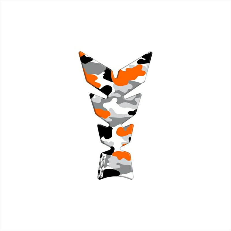 バイクパーツ 外装ワンデザイン タンクパッド ソフト カモフラ オレンジCGAN107P 4549950280781214x123mm