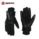 【在庫有り】レザーバイクグローブ ゴートスキン/山羊革 バイク用品 ツーリング SCOYCO スコイコ ロングリブグローブ MC31 防寒 スマホ対応 防水 訳あり品