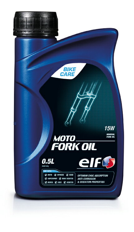 【ELF】【エルフ】ELF MOTO FORK OIL 15W 0.5L 高精製鉱物油をベースにした高性能フォークオイル。 ▽優れたベースオイルと添加剤の配合により、優れた消泡性と吸湿分散性、摩耗防止性を発揮し、長時間にわたり安定したダンピング性能を実現。 ▽3種類のオイルをブレンディングすることにより、適度な粘性を得ることができます。 注）合成系フォークオイルとの混合は避けてください。 ・高精製鉱物油 ・SAE：15W ■メーカー品番 194972 ※掲載商品と実際の商品との色合いが異なる場合がございます。ご了承の程、宜しくお願いします。 商品は予告なく仕様の変更や販売を終了している場合がございますので予めご了承下さい。 【関連商品】　廃油入れ ■オイルパックリ / 2.0L用 　　■オイルパックリ / 4.5L用