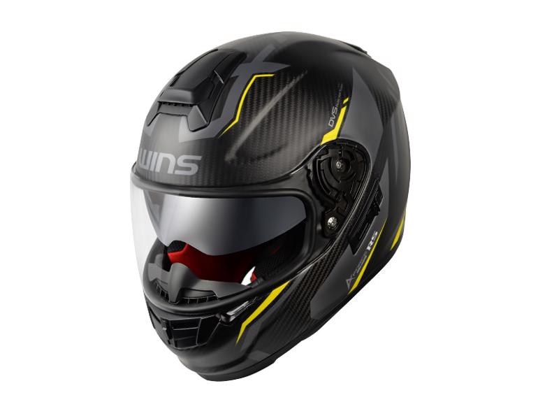 バイク用品 ヘルメット ヘルメットウインズ WINS A-FORCE RS FLASH マットカーボン×ネオンイエロー ＃M-Slim4560385768415 4560385768415取寄品