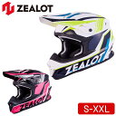 バイク用ZEALOT(ジーロット)オフロードヘルメット MadJumper2S~XXL フルフェイス モタード モトクロス MFJ公認 グラフィック 取寄品