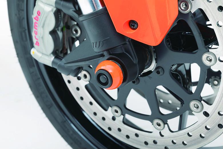 LSL フロントアクスルプロテクター ORANGE ZX-6R ZX636E 13-17／Z1000 07-09／VERSYS1000 12-14 《エルエスエル 555K126OR》 2