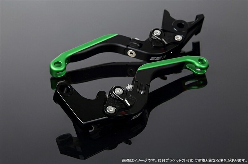 ハンドルエスエスケイ スピードラ アジャストレバー 可倒延長式 Mブラック/Mブラック/MグリーンZX-6R 07-17 ZX-10R 06-15LVGM027BK-BKGN 4580540606673取寄品