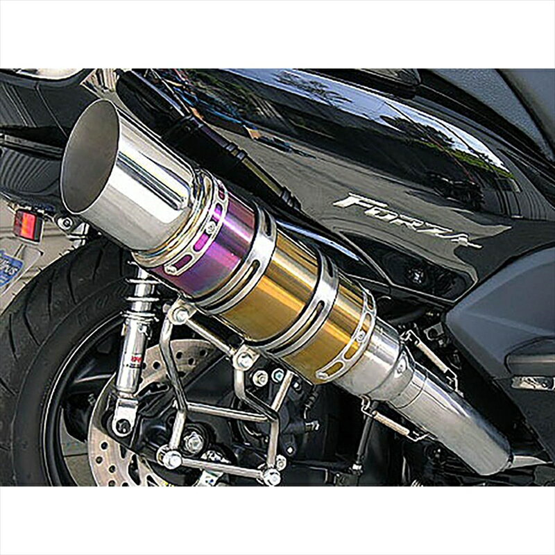 バイクパーツ マフラーウイルズウィン ビーストショートマフラー タイプE/焼色222-16-10 4547424582515FORZA(MF08)